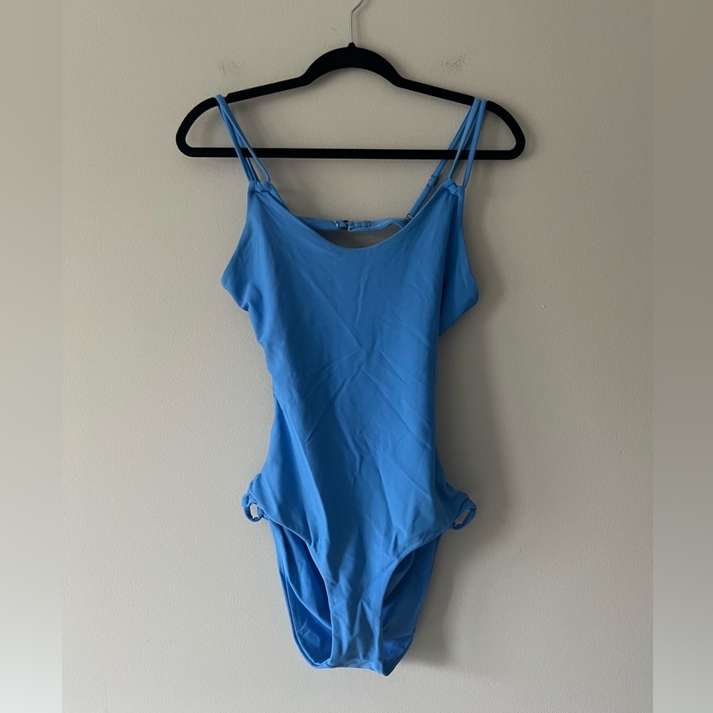 Tori Praver Seafoam Blue One-Piece Swimsuit - Size L